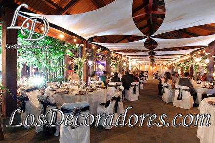 Decoraci�n con telas en los techos